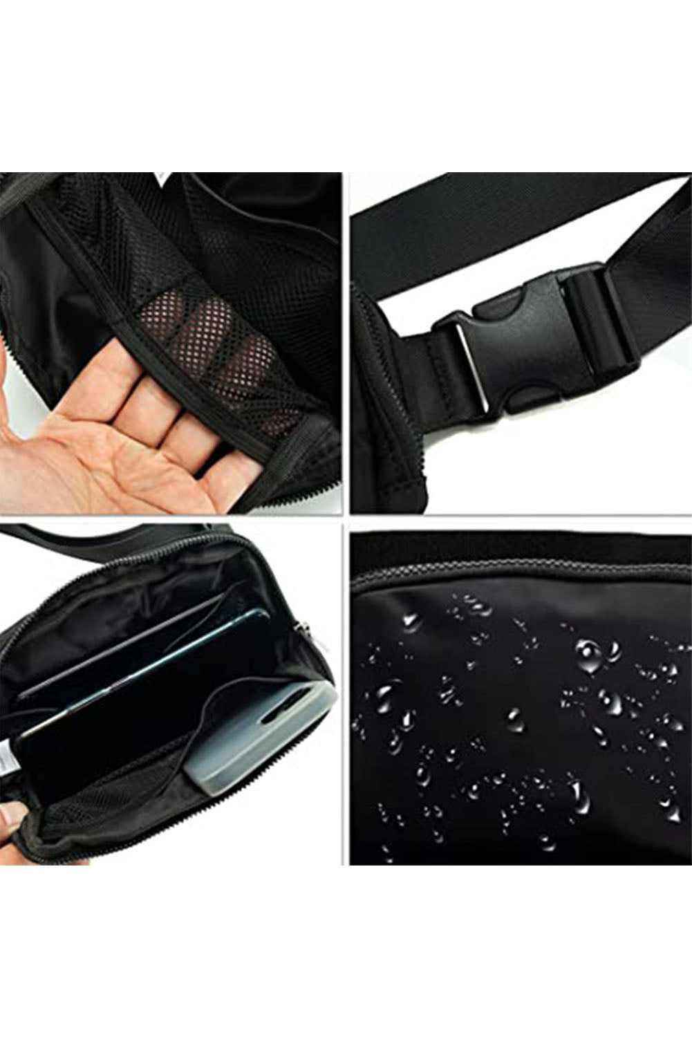 Waterproof (Black) Zipped Crossbody Bag