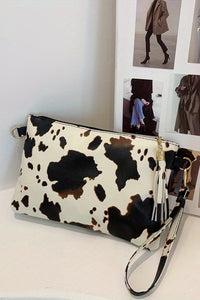 Cow Print Wallet/Handbag with Wrist Strap