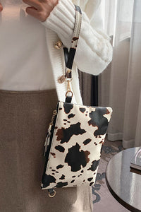 Cow Print Wallet/Handbag with Wrist Strap