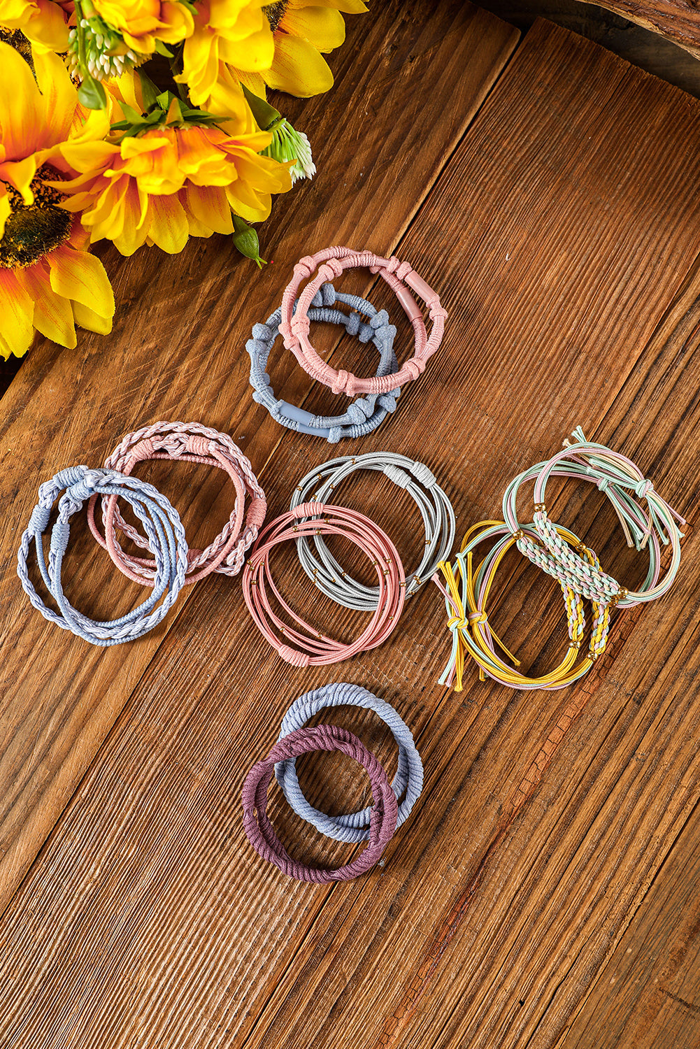 20pc Multi-Color Boho Knotted Hair Ties