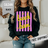 Beach Bum – Gildan Heavy Blend | Trendy Men's & Women’s Soft Sweatshirt. Direct to Garment. Printed & Shipped in the USA. Unisex Sizes.