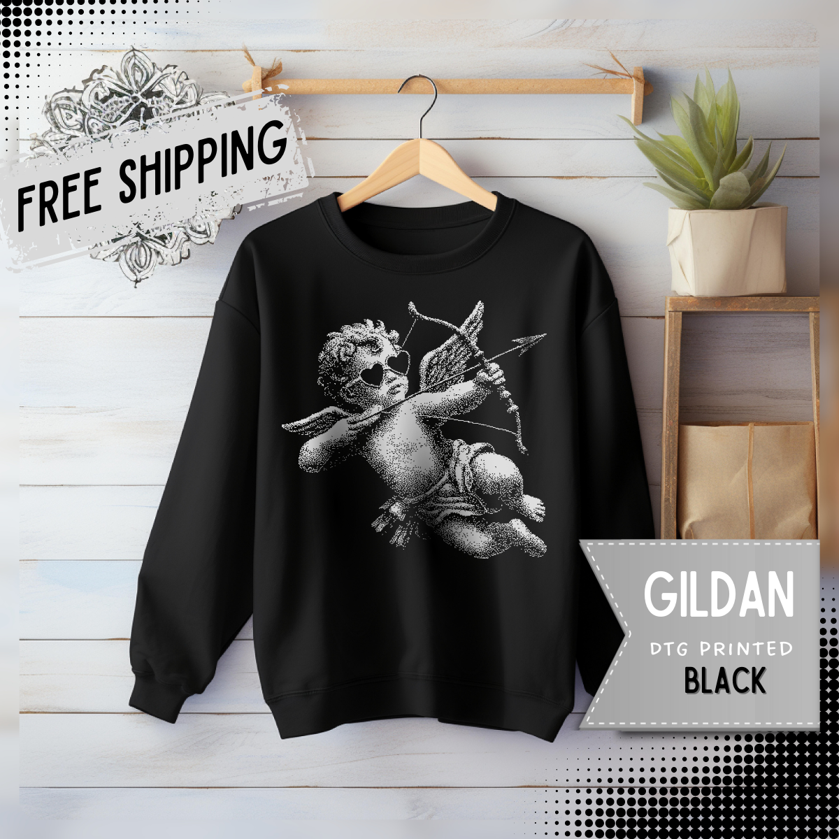 Cupid Baby, Vintage – Gildan Heavy Blend | Trendy Women’s and Men's Soft Sweatshirt. Direct to Garment. Printed & Shipped in the USA. Unisex Sizes.