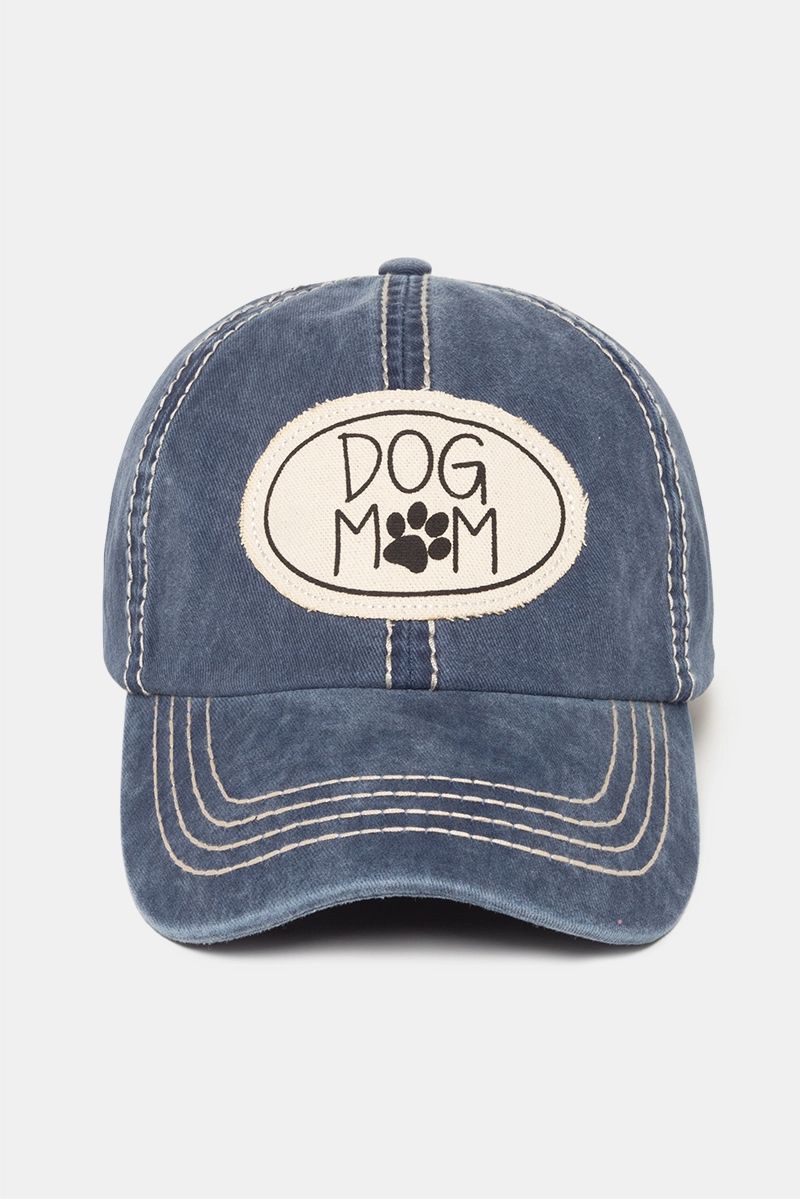Dog Mom (Navy) Canvas Patch Baseball Cap