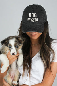 Dog Mom (Charcoal Grey) Embroidered Baseball Cap