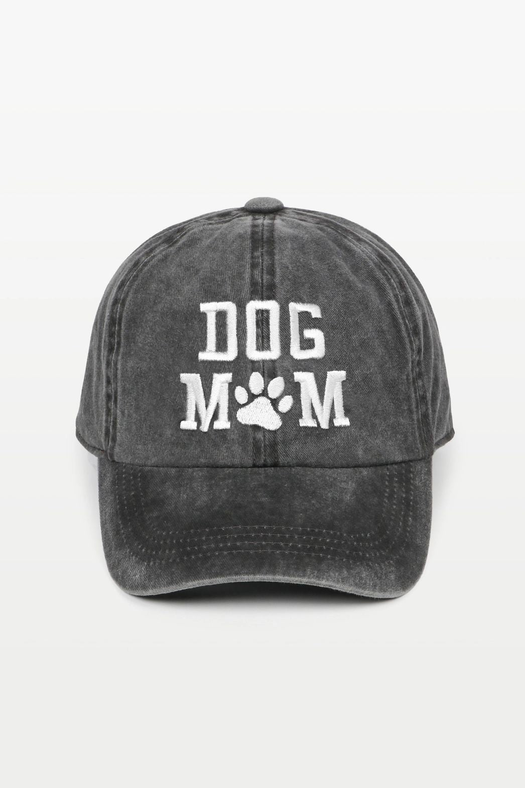 Dog Mom (Charcoal Grey) Embroidered Baseball Cap