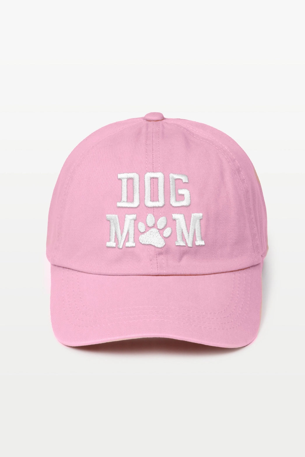 Dog Mom (Light Pink) Embroidered Baseball Cap