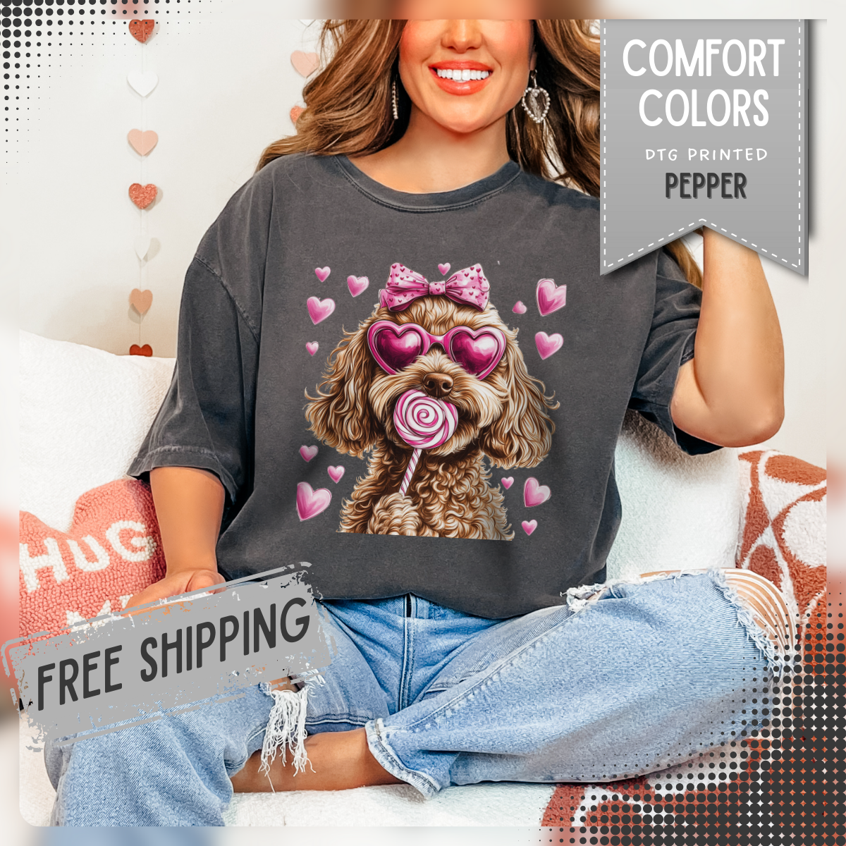 Head Heffa Highland Cow, Front & Back Print - Comfort Colors | Trendy Women's T-Shirt. Direct to Garment. Printed & Shipped in the USA. Unisex Sizes.
