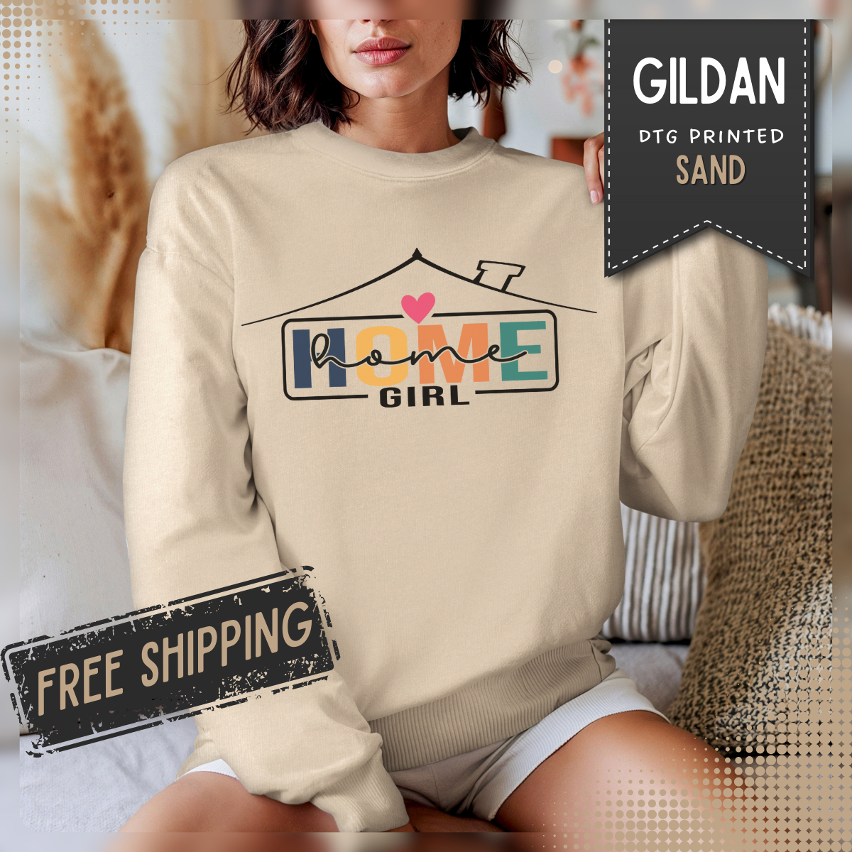 Home Girl - Real Estate Life – Gildan Heavy Blend | Trendy Women’s Soft Sweatshirt. Direct to Garment. Printed & Shipped in the USA. Unisex Sizes.