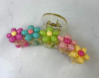 Multi-Color Floral Large Hair Claw Clip
