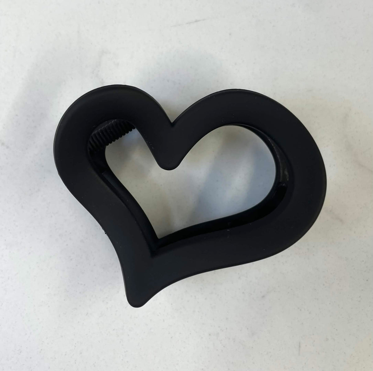 Frosted Black Heart Small Hair Clip