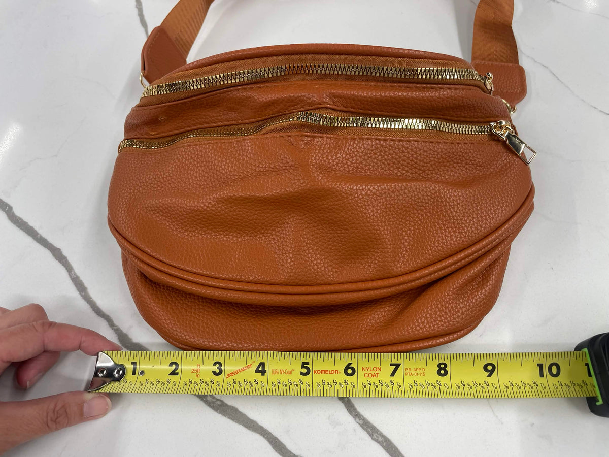 Cinnamon Faux Leather Crossbody Bag