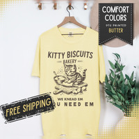 Kitty Biscuits Bakery - Comfort Colors | Trendy Women's and Men's T-Shirt. Direct to Garment. Printed & Shipped in the USA. Unisex Sizes.