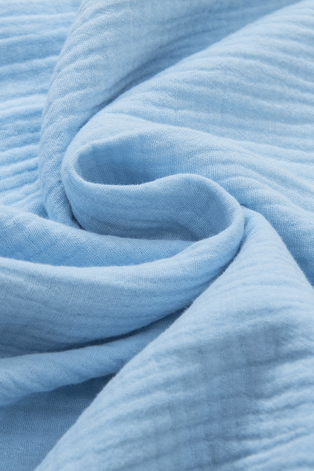 Crinkled Cotton Ruffle Sleeve, Lightweight Top
