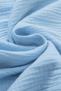 Crinkled Cotton Ruffle Sleeve, Lightweight Top