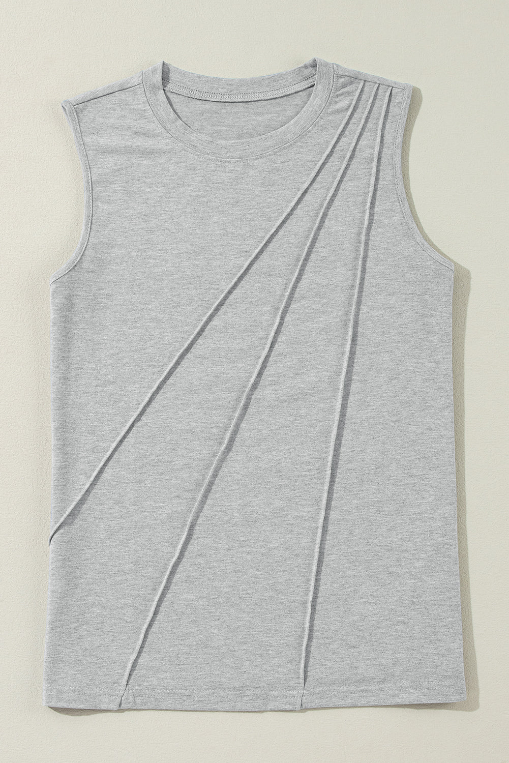 Pleated (Gray) Sleeveless Lightweight Top