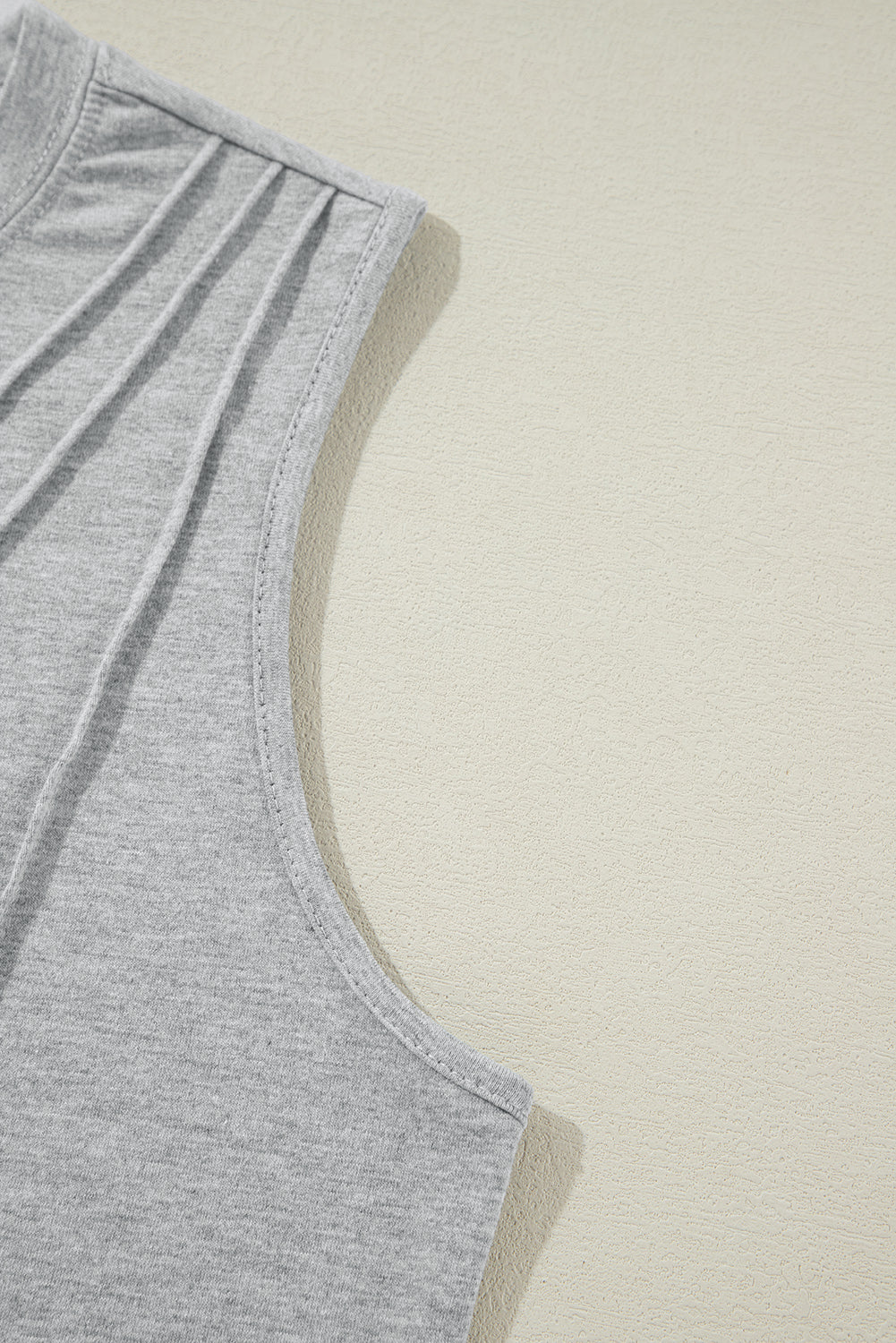 Pleated (Gray) Sleeveless Lightweight Top