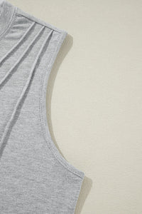 Pleated (Gray) Sleeveless Lightweight Top
