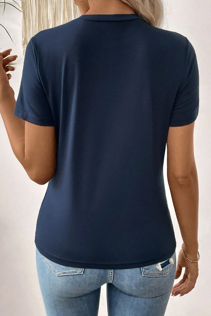 Jasmine (Dark Blue) Round Neck T-Shirt