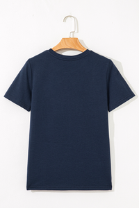 Jasmine (Dark Blue) Round Neck T-Shirt