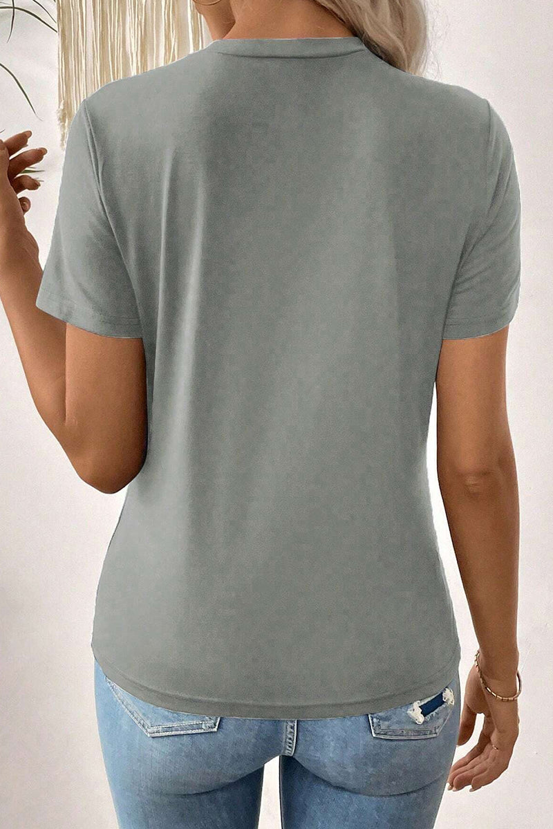 Jasmine (Grey) Round Neck T-Shirt