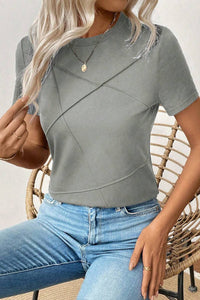 Jasmine (Grey) Round Neck T-Shirt