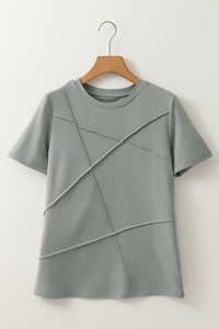 Jasmine (Grey) Round Neck T-Shirt