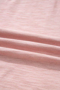 Blush V-Neck (100% Cotton) Top w/Keyhole Embroidery