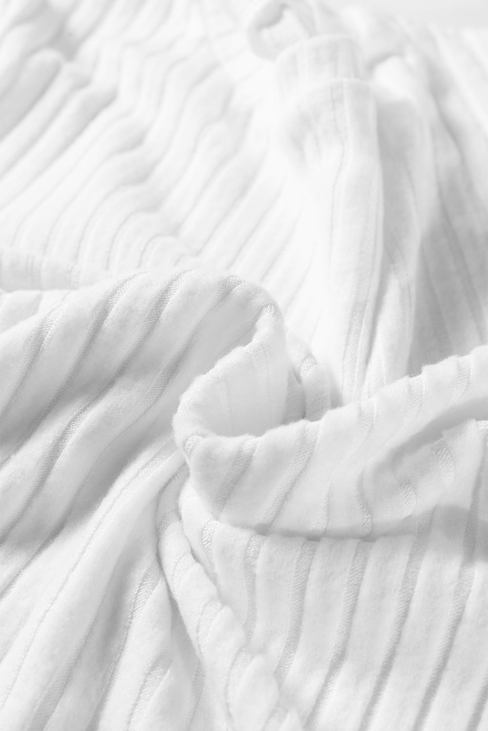Classy Soft Ribbed (White) Long Sleeve Knit Top