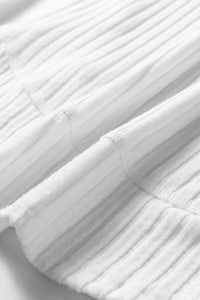 Classy Soft Ribbed (White) Long Sleeve Knit Top