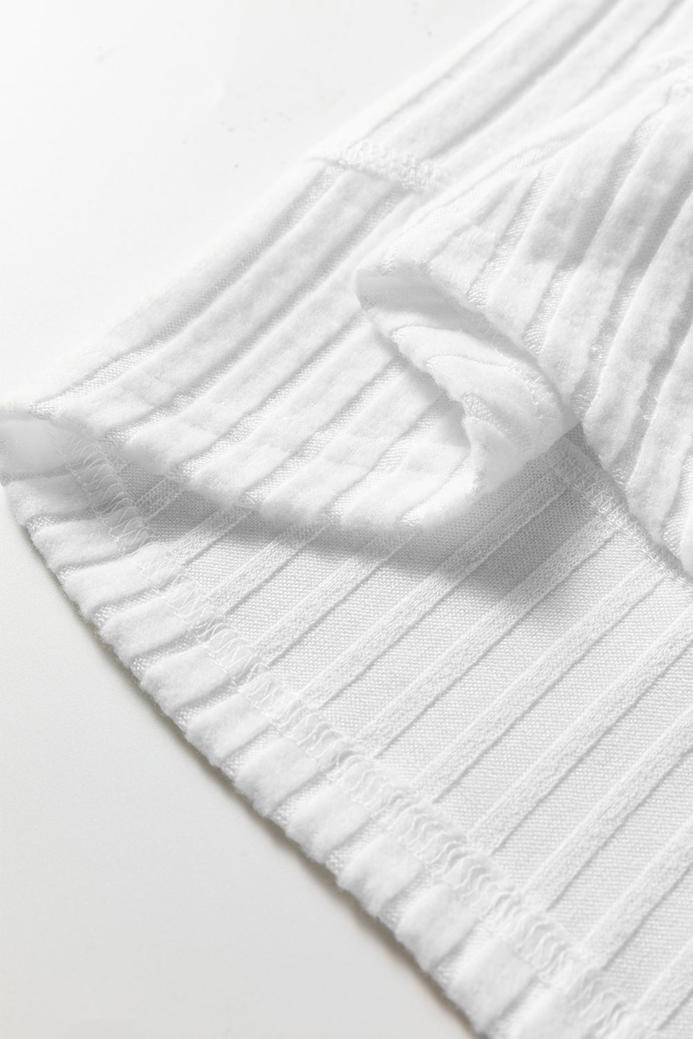 Classy Soft Ribbed (White) Long Sleeve Knit Top