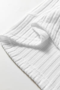Classy Soft Ribbed (White) Long Sleeve Knit Top