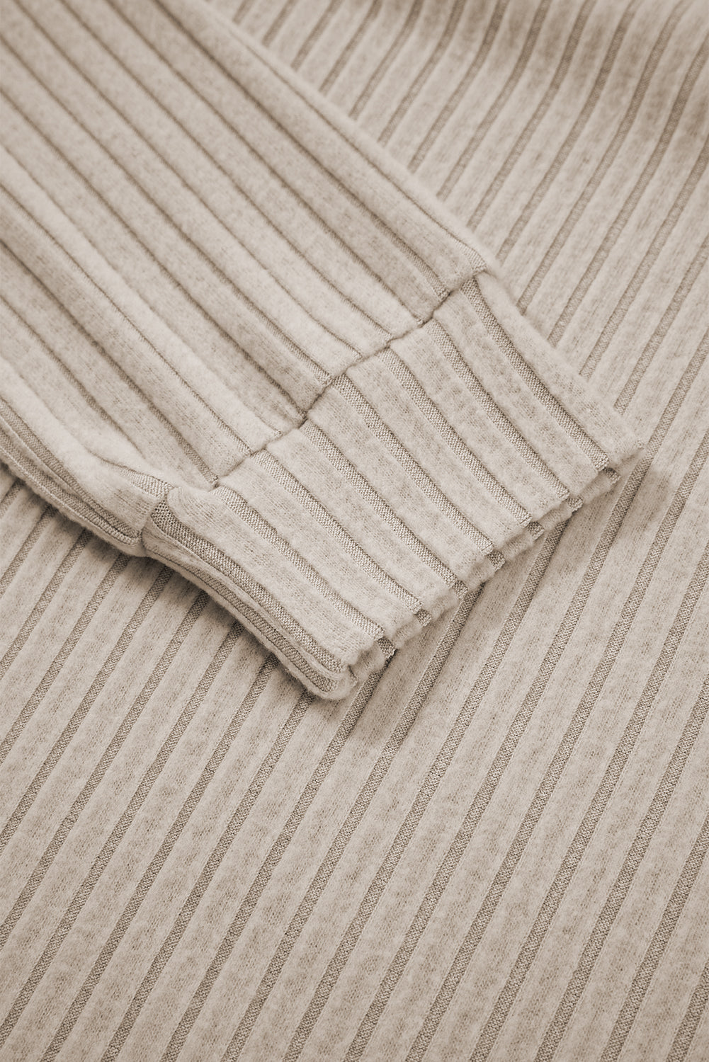 Classy Soft Ribbed (Beige) Long Sleeve Knit Top