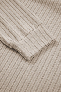 Classy Soft Ribbed (Beige) Long Sleeve Knit Top