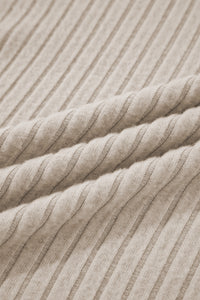 Classy Soft Ribbed (Beige) Long Sleeve Knit Top