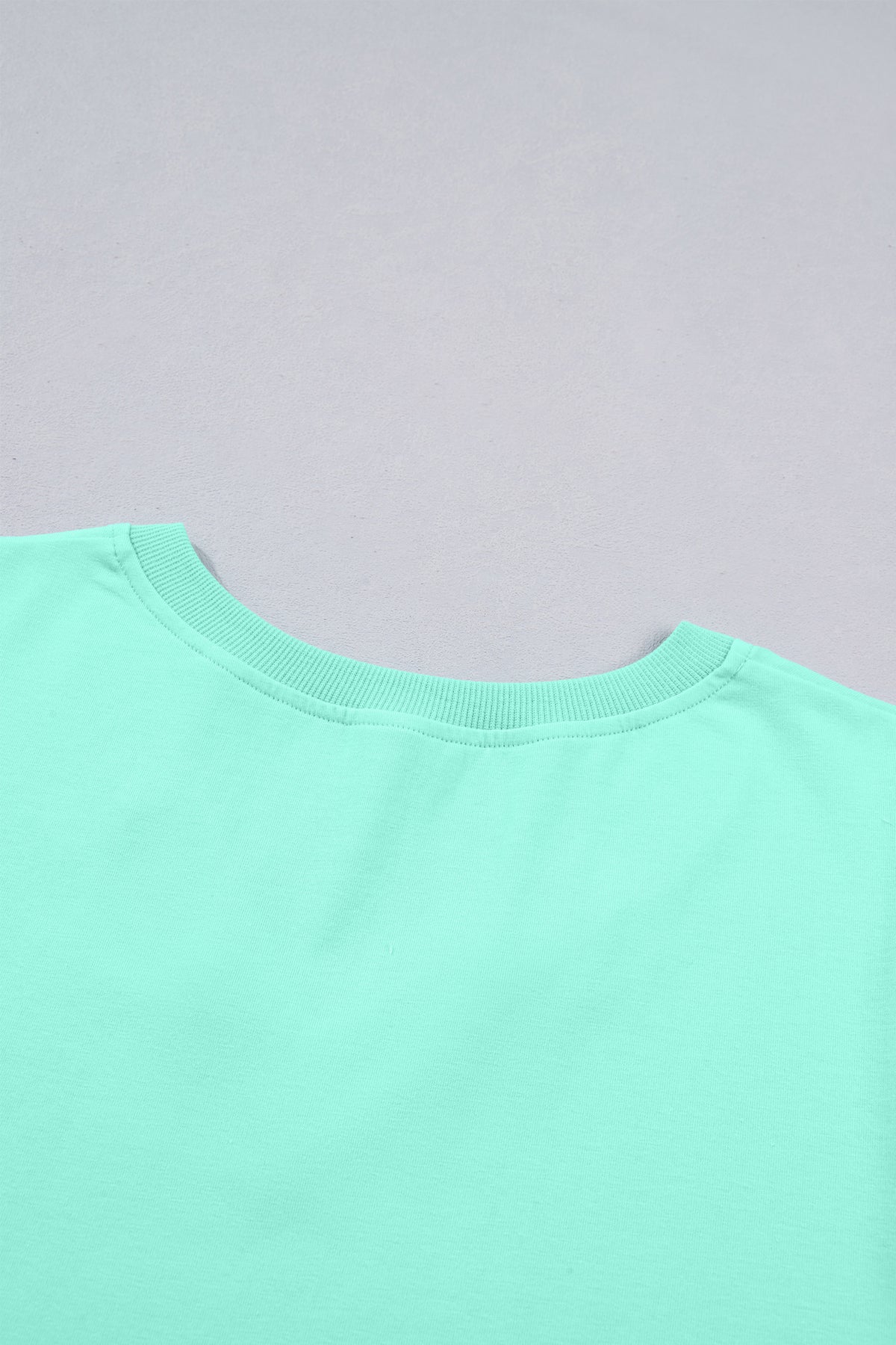Mint Green V-Neck Puff-Sleeve Top