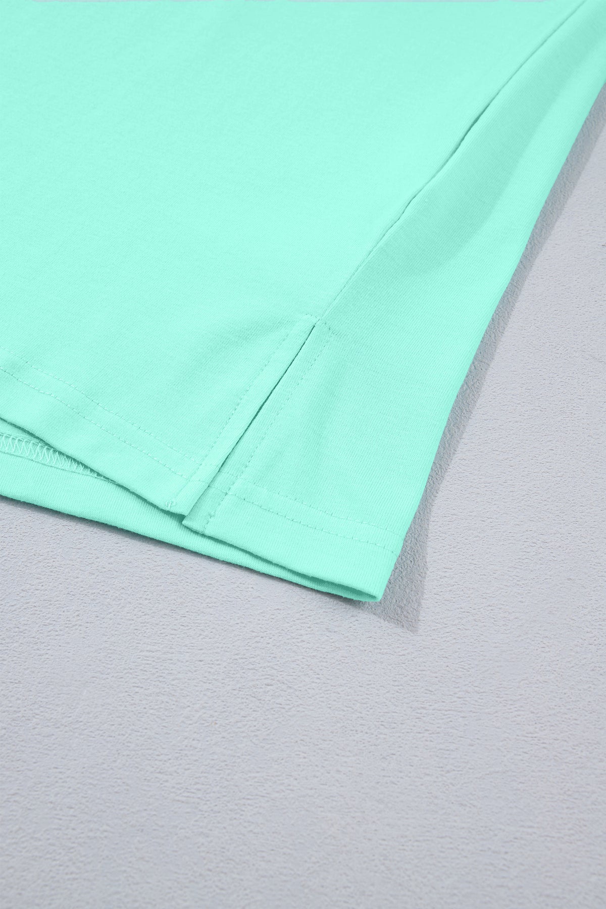 Mint Green V-Neck Puff-Sleeve Top