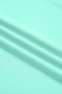 Mint Green V-Neck Puff-Sleeve Top