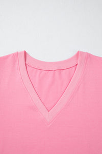 Candy (Pink) V-Neck Puff-Sleeve Top