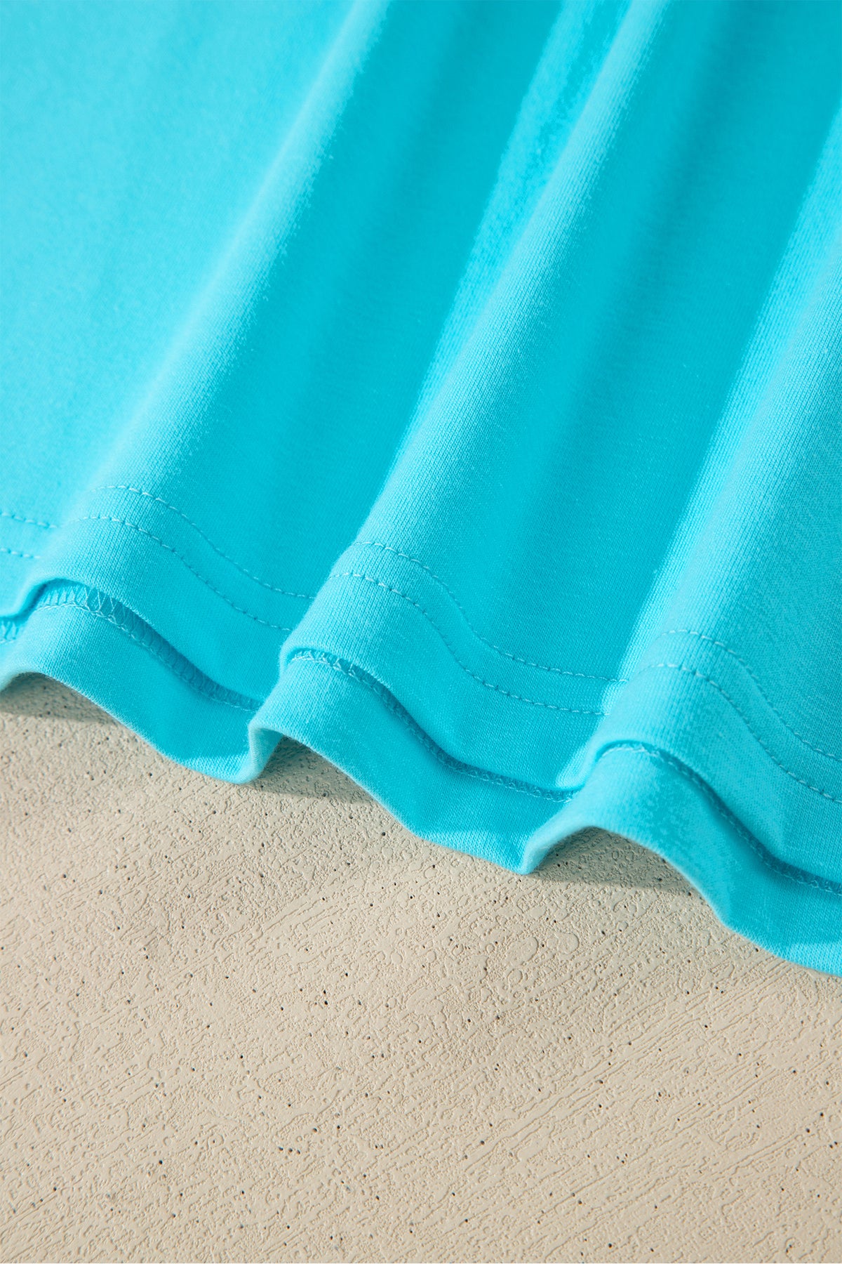 Sky Blue V-Neck Puff-Sleeve Top