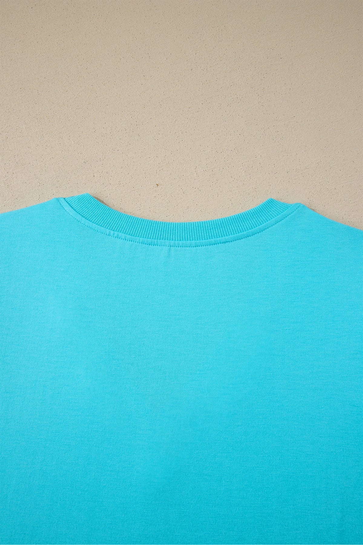 Sky Blue V-Neck Puff-Sleeve Top