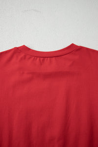 Cotton Red Patriotic Stars and Stripes Puff Sleeve Top