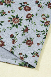 Floral & Soft Denim Button Short Sleeve Polo