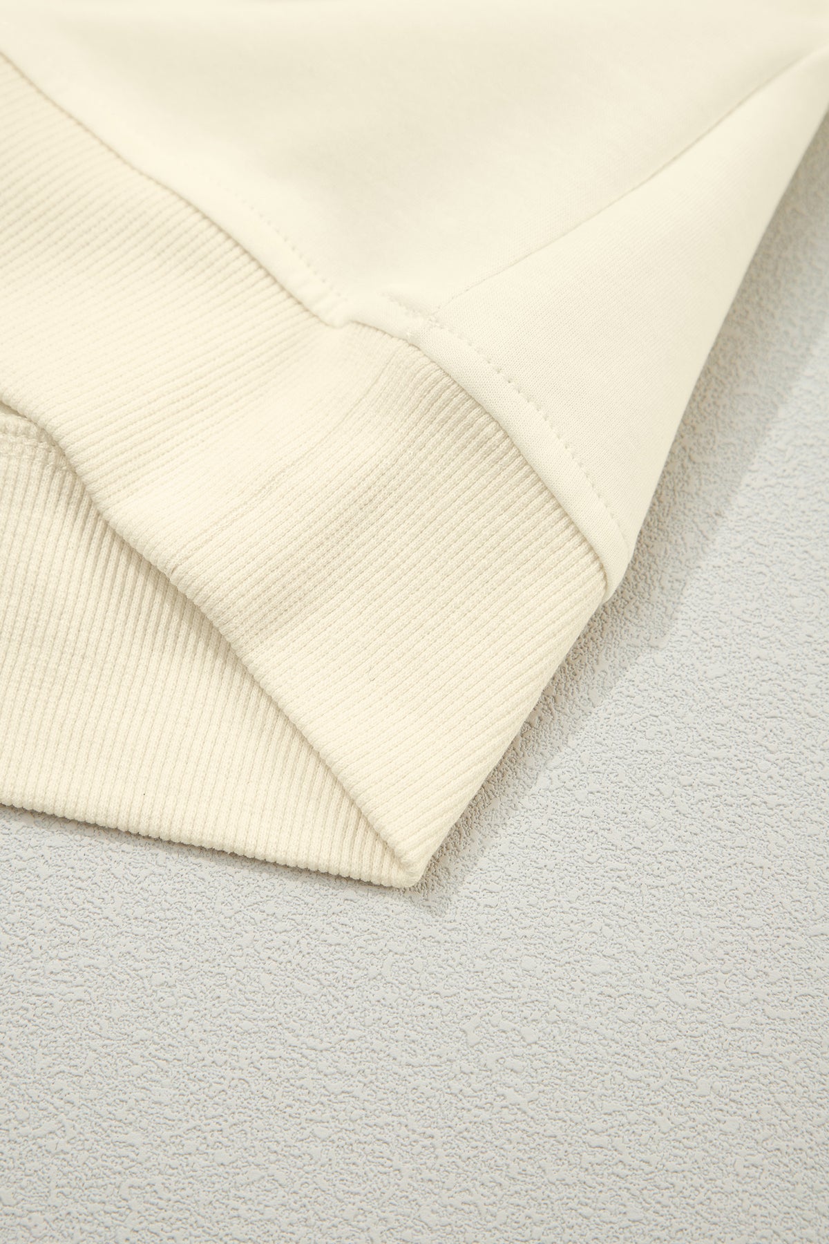 Soft Cream Partial-Zip Top with Ruffled Sleeves