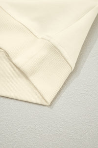 Soft Cream Partial-Zip Top with Ruffled Sleeves