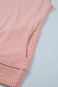 Mock Neck (Light Pink) Cap Sleeve Lightweight Top