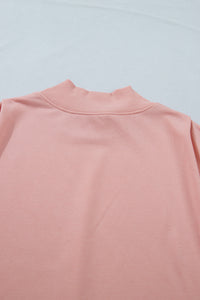 Mock Neck (Light Pink) Cap Sleeve Lightweight Top