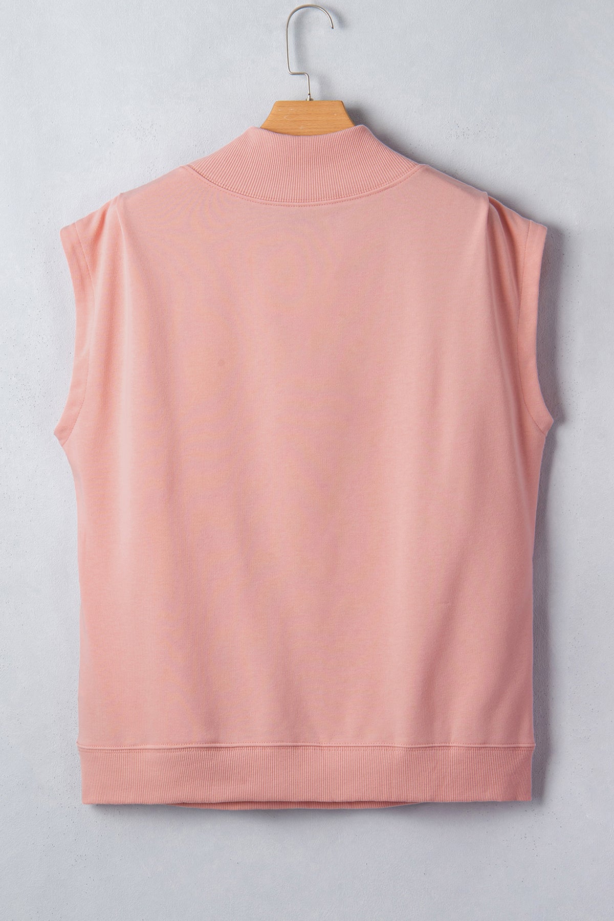 Mock Neck (Light Pink) Cap Sleeve Lightweight Top