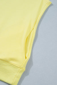 Mock Neck (Bright Yellow) Cap Sleeve Lightweight Top