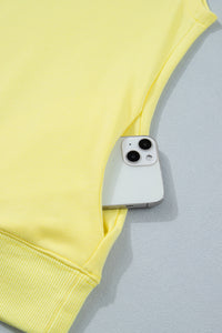 Mock Neck (Bright Yellow) Cap Sleeve Lightweight Top
