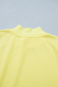 Mock Neck (Bright Yellow) Cap Sleeve Lightweight Top